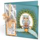 Sizzix Fox Tales Collection Clear Acrylic Stamps Owl And Feathers