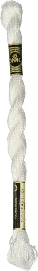 DMC Pearl Cotton Yarn Size 3 16.4yd White 1 Pack of 1 Skein
