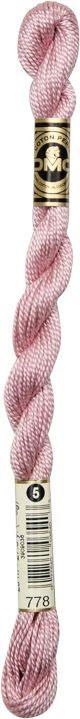 DMC Pearl Cotton Yarn Size 5 27.3yd Very Light Antique Mauve 1 Pack of 1 Skein