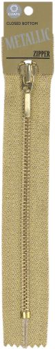 Coats Fashion Metallic Closed Bottom Zipper 9 inch Gold