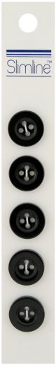 Slimline Buttons Black 4 Hole 5 8 inch 5 Per Pkg
