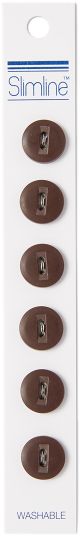 Slimline Buttons Series 1 Dark Brown 2 Hole 1 2 inch 6 Per Pkg