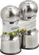 Stainless Steel Salt and Pepper Set 4.5inch Silver Empty