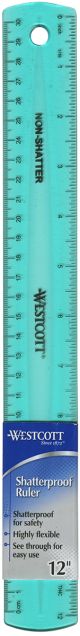 Shatterproof Ruler 12 inch Assorted Colors