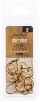 John Bead Earring Lever Back 16mm 12 Per Pkg 18kt Gold Plated