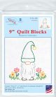 Jack Dempsey Stamped White Quilt Blocks 9X9 Inch 12Per PkgGnome