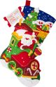 Bucilla Felt Stocking Applique Kit 18 Inch LongSanta s Peppermint Express