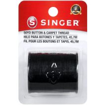 Singer Button & Carpet Thread 50yd-Black