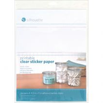 Silhouette Printable Sticker Paper 8.5 inch X11 inch 8Pkg Clear