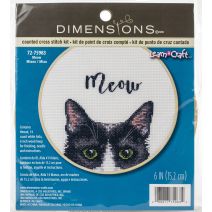 Dimensions Counted Cross Stitch Kit W Per Hoop 6 Inch Meow 14 Count