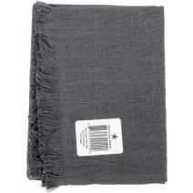 Dunroven House Fringed Edge Tea Towel 20 Inch X28 Inch Charcoal and Dark Grey