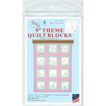 Jack Dempsey Themed Stamped White Quilt Blocks 9"X9" 12/Pkg-Baby Unicorn