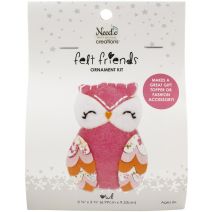 Fabric Editions Needle Creations Felt Ornament Kit Pink Owl