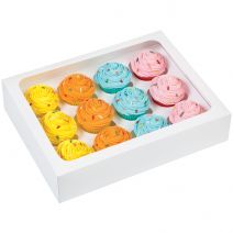 Mini Cupcake Boxes 12 Cavity White 3 per Pkg