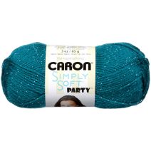 Caron Simply Soft Party Yarn Teal Sparkle