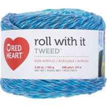Red Heart Roll With It Yarn Tweed Oceanic