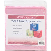 Innovative Home Creations Yarn & Craft Storage Cube -Pink 12"X12"X12"