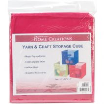 Innovative Home Creations Yarn & Craft Storage Cube -Fuchsia 12"X12"X12"