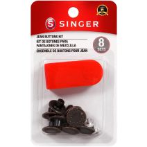 Singer No Sew Jean Buttons Kit With Tool 8 Sets