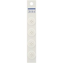 Slimline Buttons White 4 Hole 3 Per 4 Inch 4 Per Pkg