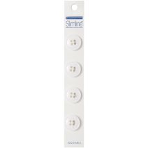 Slimline Buttons Series 1-White 4-Hole 5/8" 4/Pkg