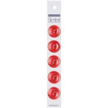 Slimline Buttons Series 1-Red 2-Hole 3/4" 5/Pkg