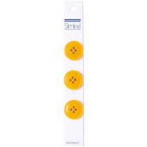 Slimline Buttons Series 1-Yellow 4-Hole 3/4" 3/Pkg