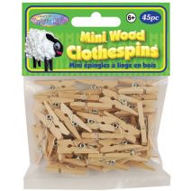 Mini Wood Clothespins Natural 1 Inch 45 Per Pkg