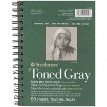 Strathmore Toned Sketch Spiral Paper Pad 5.5 Inch X8.5 Inch Gray 50 Sheets