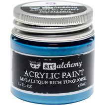 Finnabair Art Alchemy Acrylic Paint 1.7 Fluid Ounces Metallique Rich Turquoise