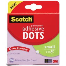 Scotch Permanent Adhesive Dots Small Craft .2 Inch 300 Per Pkg