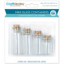 Mini Glass Containers W/Cork Lids 4/Pkg-7Ml, 10Ml, 15Ml & 20Ml