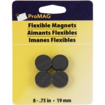 ProMag Flexible Round Magnets .75 Inch 8 Per Pkg