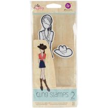 Prima Marketing Julie Nutting Mixed Media Cling Rubber Stamp-Cassie