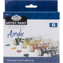 Acrylic Paints 21ml 6/Pkg-Assorted Colors
