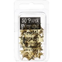 Creative Impressions Metal Paper Fasteners 50/Pkg-Stars - Gold
