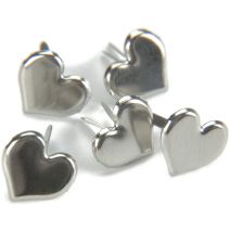 Creative Impressions Metal Paper Fasteners 50perPkg Hearts  Silver