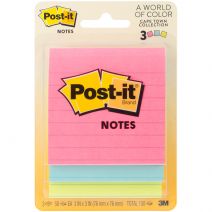 Post-It Sticky Notes 3"X3" 3/Pkg-Cape Town W/50 Sheets