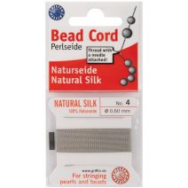 Natural Silk Bead Cord .6mmX2m Grey