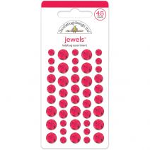 Doodlebug Adhesive Jewels 6mm, 8mm & 10mm 45/Pkg-Ladybug