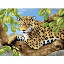 Junior Large Paint By Number Kit 15.25 Inch X11.25 Inch Leopard In Tree