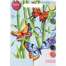Paint Works Paint By Number Kit 9 Inch X12 Inch Butterflies And Bamboo