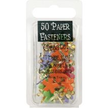 Creative Impressions Painted Metal Paper Fasteners 50/Pkg-Funky Flowers - Tropical