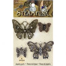 Steampunk Metal Accents 4perPkg Butterflies