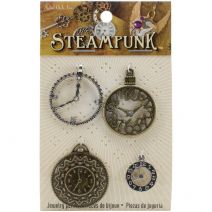 Steampunk Metal Accents 4perPkg Clocks 1