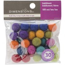 Dimensions Feltworks Ball Assortment-30/Pkg