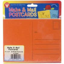 Mighty Bright Make And Mail Postcards 4 Inch X5.5 Inch 25 Per Pkg Assorted Bright Colors