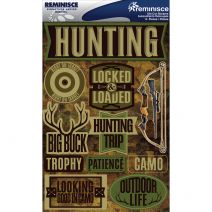 Reminisce Signature Series Dimensional Stickers 4.5 Inch X6 Inch Hunting