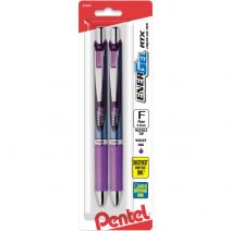 Pentel Energel Rtx Retractable Liquid Gel Pen .5Mm 2 Per Pkg Violet Ink