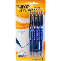 Bic Atlantis Original Retractable Ballpoint Pens 4 Per Pkg Blue